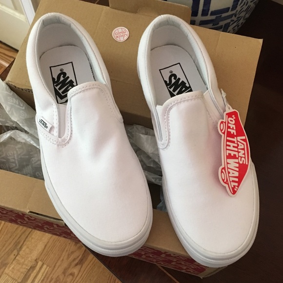 Vans Shoes - NWT White Vans Slip On